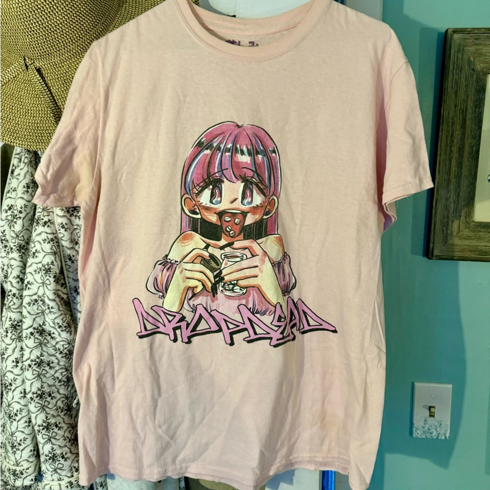 Drop Dead anime Pill Popper T-shirt size M